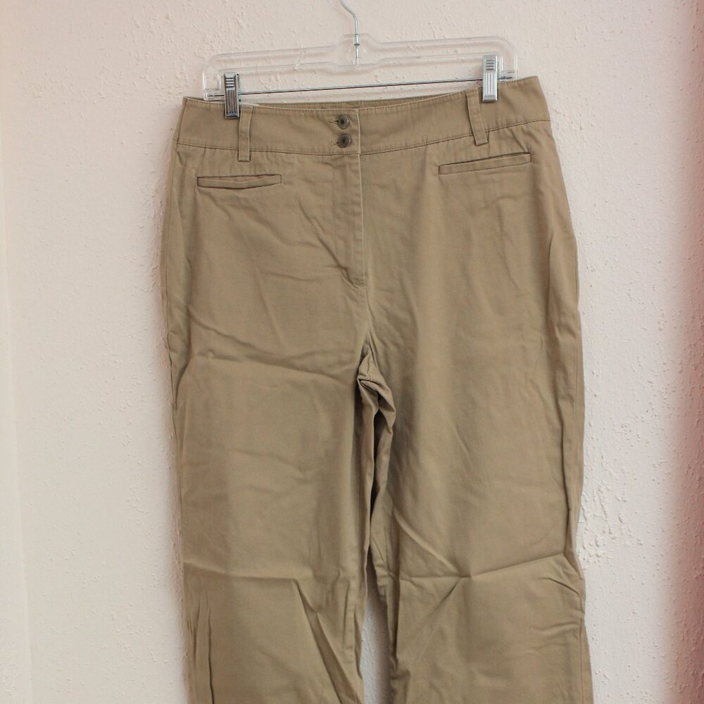 #464 Chico's Tan Dressy Pants Size 2 Reg Regular Length (12)